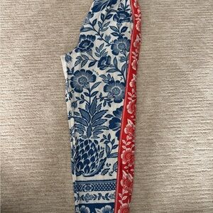 FARM Rio Blue and Red Floral Cropped Pants